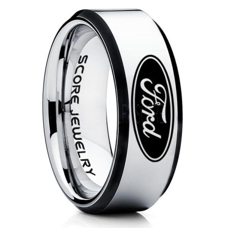 Ford Ring Ford Wedding Band 8mm Tungsten Ring Blue Ring Sizes 4-17 #ford 