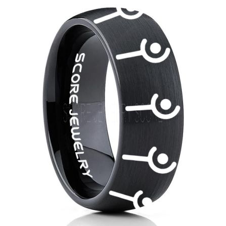 Final Fantasy Ring Final Fantasy Jewelry White Mage Ring Gamer Ring Final Fantasy White Mage Wedding Ring Final Fantasy Wedding Band Black Tungsten Ring Black Wedding Band