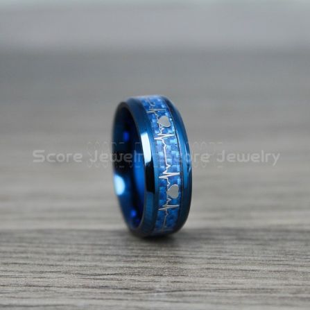 Heartbeat Ring Black Heartbeat Wedding Band Black Tungsten Wedding Band Black Wedding Band Heartbeat Wedding Ring Black Wedding Ring