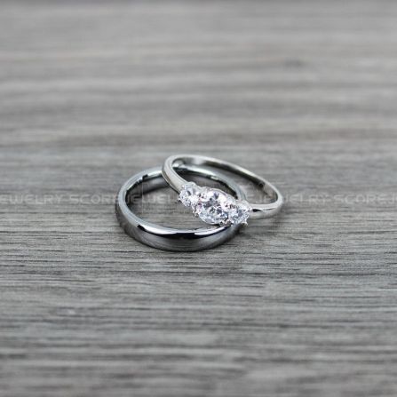 ViVi Ladies Engagement sterling silver Diamond Ring 8440a 