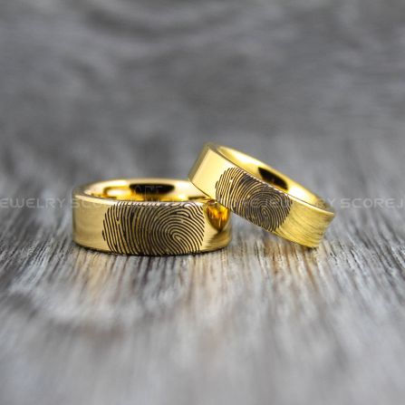 Gold Custom Design with Letter Stone Embroidered Engagement Ring For Set