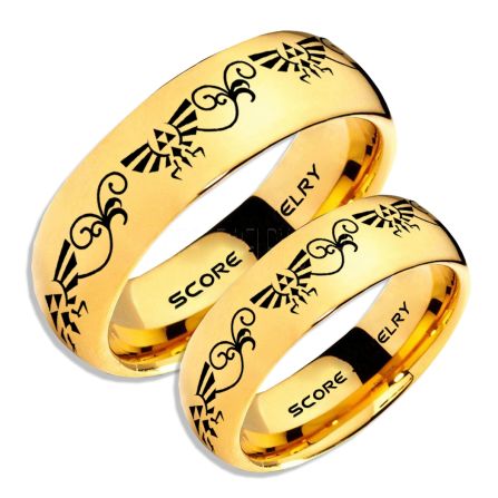 950 Platinum And 18k Yellow Gold His Hers Two Tone Wedding Band Set