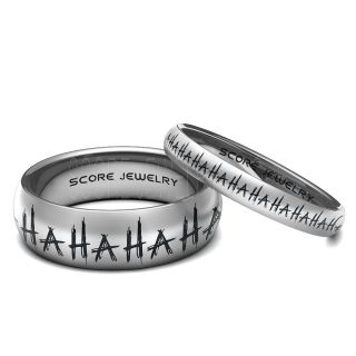2 Piece Couple Set Silver Tungsten Bands with Domed Edge Laser Engraved Rings - 8mm & 6mm Rings