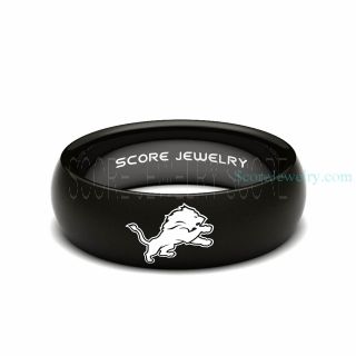Lions Ring, Lions Wedding Rings, Lions Wedding Band, Football Wedding Band, Football Jewelry