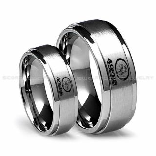 49ers Ring, 49ers Wedding Ring, 49ers Wedding Band, Football Wedding Band, Football Jewelry