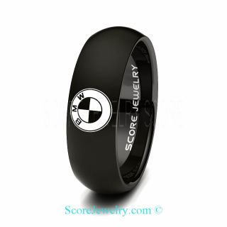 BMW Ring, Black BMW Ring, Black Tungsten Ring, Black Wedding Ring, Tungsten Wedding Band, Black Tungsten Wedding Ring