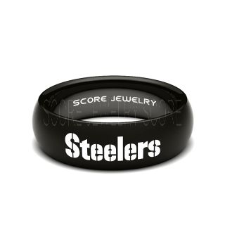  Steelers Ring, Steelers Wedding Ring, Steelers Wedding Band, Football Wedding Band, Football Jewelry