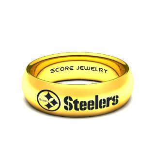Steelers Ring, Steelers Wedding Ring, Steelers Wedding Band, Football Wedding Band, Football Jewelry