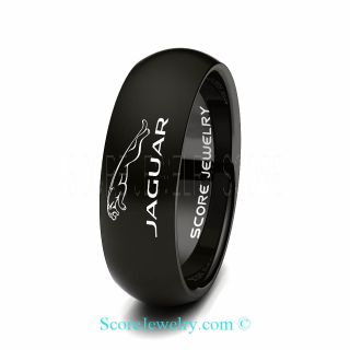Jaguar Ring, Jaguar Land Rover Ring, Black Tungsten Ring, Black Wedding Ring, Tungsten Wedding Band, Black Tungsten Wedding Ring
