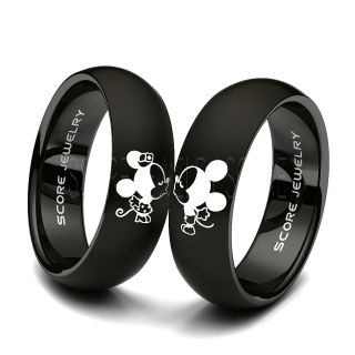 Mickey Mouse Rings, Mickey Mouse Wedding Bands, Disney Rings, Couple Wedding Bands