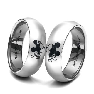 Mickey Mouse Rings, Mickey Mouse Wedding Bands, Disney Rings, Couple Wedding Bands