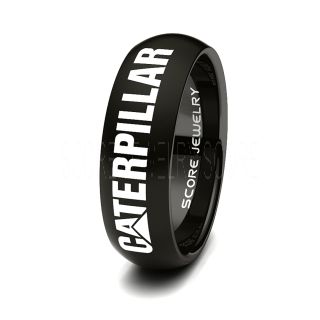 Caterpillar Ring, Caterpillar Engine Ring, Machinery Ring, Construction Ring, Black Tungsten Ring