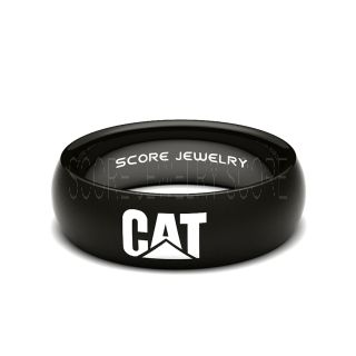 Caterpillar Ring, Caterpillar Engine Ring, Machinery Ring, Construction Ring, Black Tungsten Ring
