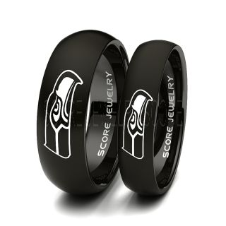 Seahawks Rings, Seahawks Wedding Bands, Seahawks Wedding Rings, Seahawks Jewelry, Black Wedding Bands