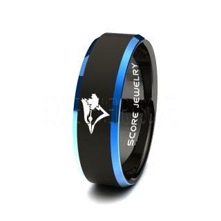 Blue Jays Ring, Blue Jays Wedding Ring, Blue Jays Wedding Band, Baseball Wedding Band, Baseball Jewelry 