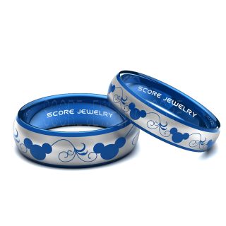 Mickey Mouse Rings, Mickey Mouse Wedding Bands, Disney Rings, Couple Wedding Bands