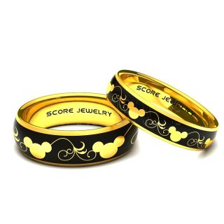 Mickey Mouse Rings, Mickey Mouse Wedding Bands, Disney Rings, Couple Wedding Bands