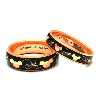 Mickey Mouse Rings, Mickey Mouse Wedding Bands, Disney Rings, Couple Wedding Bands