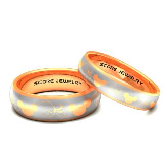 Mickey Mouse Rings, Mickey Mouse Wedding Bands, Disney Rings, Couple Wedding Bands