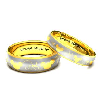 Mickey Mouse Rings, Mickey Mouse Wedding Bands, Disney Rings, Couple Wedding Bands