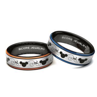Mickey Mouse Rings, Mickey Mouse Wedding Bands, Disney Rings, Couple Wedding Bands