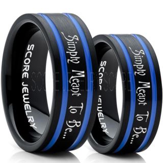 Simply Meant To Be Rings, Jack and Sally Rings, Jack and Sally Wedding Bands, Black Tungsten Rings, Black Tungsten Wedding Bands, Jack and Sally Wedding Rings