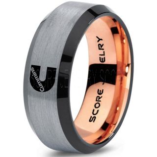 Silver Tungsten Ring with Beveled Edge Polished Finish 8mm Tungsten Wedding Band Cummins Ring Cummins Engine Ring