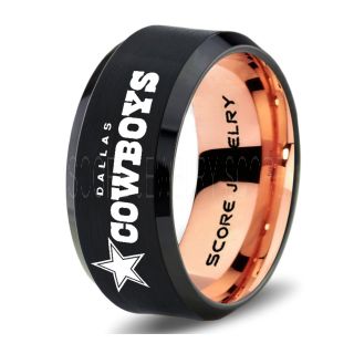 Cowboys Ring, Cowboy Ring, Cowboys Jewelry, Football Ring, Football Jewelry, Black Tungsten Ring, Black Wedding Band
