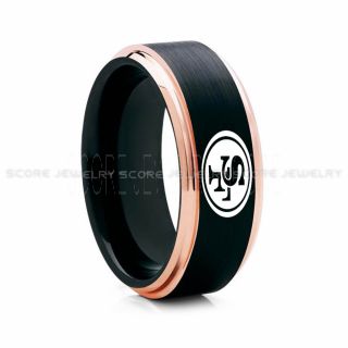 49ers Ring, 49ers Wedding Ring, 49ers Wedding Band, Football Wedding Band, Football Jewelry