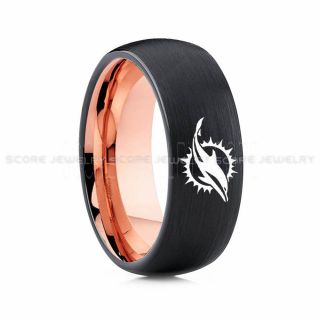 Dolphins Ring, Dolphins Wedding Ring, Dolphins Wedding Band, Football Wedding Band, Football Jewelry