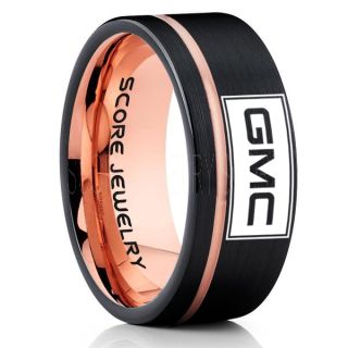 GMC Ring, GM Ring, Truck Ring, Trucker Ring, Pickup Truck Ring, GM Ring, Black Tungsten Ring, Black Tungsten Wedding Band, Black Wedding Band