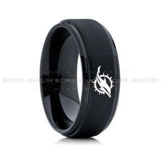 Dolphins Ring, Dolphins Wedding Ring, Dolphins Wedding Band, Football Wedding Band, Football Jewelry