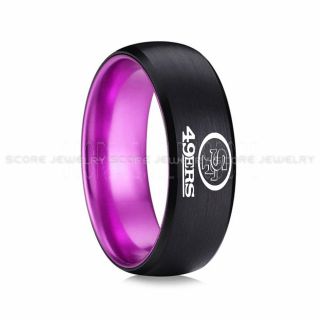 49ers Ring, 49ers Wedding Ring, 49ers Wedding Band, Football Wedding Band, Football Jewelry