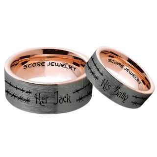 Jack and Sally Rings, Jack and Sally Wedding Bands, Silver Tungsten Rings, Silver Tungsten Wedding Bands, Jack and Sally Wedding Rings, Matching Couple Rings