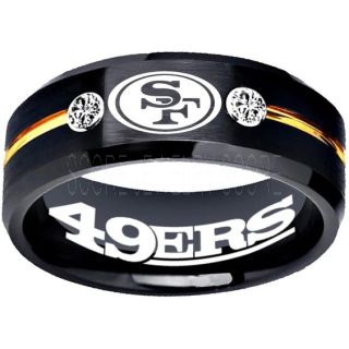 49ers Ring, 49ers Wedding Ring, 49ers Wedding Band, Football Wedding Band, Football Jewelry