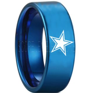 Texas Ring, Texas Football Ring, Dallas Ring, Football Ring, Blue Tungsten Ring, Blue Tungsten Wedding Ring, Blue Wedding Ring, Dallas Football Ring, Dallas Football Wedding Ring