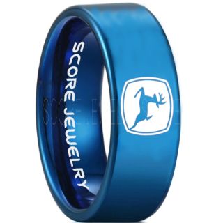 John Deere Ring, Farmer Ring, Agriculture Ring, Construction Machinery Ring, John Deere Jewelry, John Deere Machinery Ring, Farmer Tungsten Wedding Ring, Blue Tungsten Ring