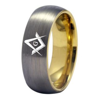 Freemason Ring, Freemason Jewelry, Freemasonry Jewelry, Silver Tungsten Band, Silver Tungsten Wedding Band, Freemasonry Ring, Square and Compasses Tungsten Ring