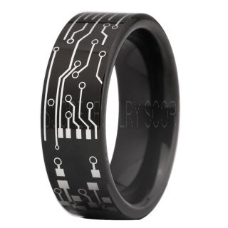 Circuit Board Ring, Circuit Board Jewelry, Technology Ring, Engineer Ring, Circuit Board Ring, Black Tungsten Ring, Geek Ring, Geek Jewelry