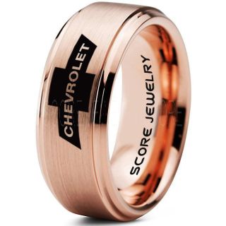 Chevrolet Ring, Chevy Ring, Bowtie Ring, Chevy Bowtie Ring, Chevy Wedding Ring, 14K Rose Gold Chevy Wedding Band, Chevrolet Wedding Ring, Chevrolet Wedding Band
