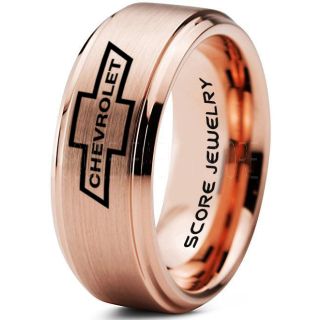 Chevrolet Ring, Chevy Ring, Bowtie Ring, Chevy Bowtie Ring, Chevy Wedding Ring, 14K Rose Gold Chevy Wedding Band, Chevrolet Wedding Ring, Chevrolet Wedding Band