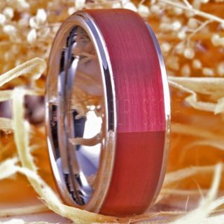 Red Ring, Burgundy Ring, Red Wedding Band, 8mm Red Tungsten Band, Red Tungsten Wedding Ring, Red Ring, Red Wedding Band