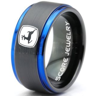 John Deere Ring, Farmer Ring, Agriculture Ring, Construction Machinery Ring, John Deere Jewelry, John Deere Machinery Ring, Farmer Tungsten Wedding Ring, Black Tungsten Ring