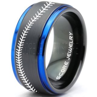 Baseball Ring, Baseball Stitch Pattern Ring, Black Tungsten Ring, Black Ring, Black Wedding Band, Black Wedding Ring, Baseball Stitch Ring, Black Wedding Band