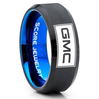 GMC Ring, GM Ring, Truck Ring, Trucker Ring, Pickup Truck Ring, GM Ring, Black Tungsten Ring, Black Tungsten Wedding Band, Black Wedding Band