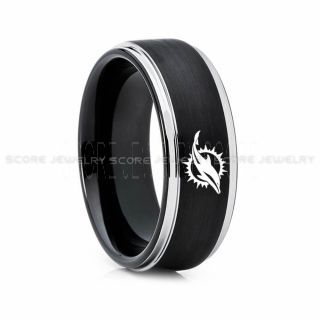 Dolphins Ring, Dolphins Wedding Ring, Dolphins Wedding Band, Football Wedding Band, Football Jewelry