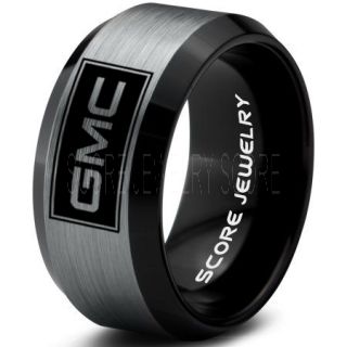 GMC Ring, GM Ring, Truck Ring, Trucker Ring, Pickup Truck Ring, GM Ring, Black Tungsten Ring, Black Tungsten Wedding Band, Black Wedding Band