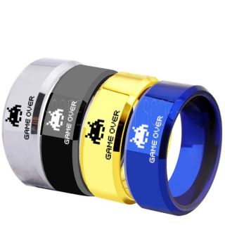 Player 1 Player 2 Rings, Retro Gamer Rings, Gamer Rings, Space Invaders Rings, Atari Rings, Nintendo Rings, Blue Tungsten Rings, Blue Wedding Bands, Couple Ring Set Gamer Rings