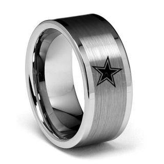 Texas Ring, Texas Football Ring, Dallas Ring, Football Ring, Silver Tungsten Ring, Silver Tungsten Wedding Ring, Silver Wedding Ring, Dallas Football Ring, Dallas Football Wedding Ring