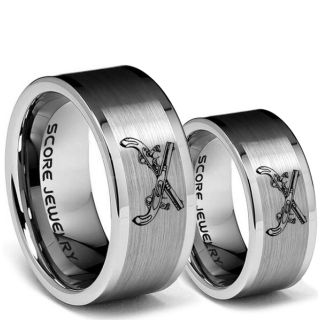 Revolver Rings, 2 Piece Couple Set Vintage Revolver Rings, Military Rings, Handgun Rings, Gun Rings, Antique Revolver Rings, Antique Revolver Jewelry, Silver Tungsten Rings